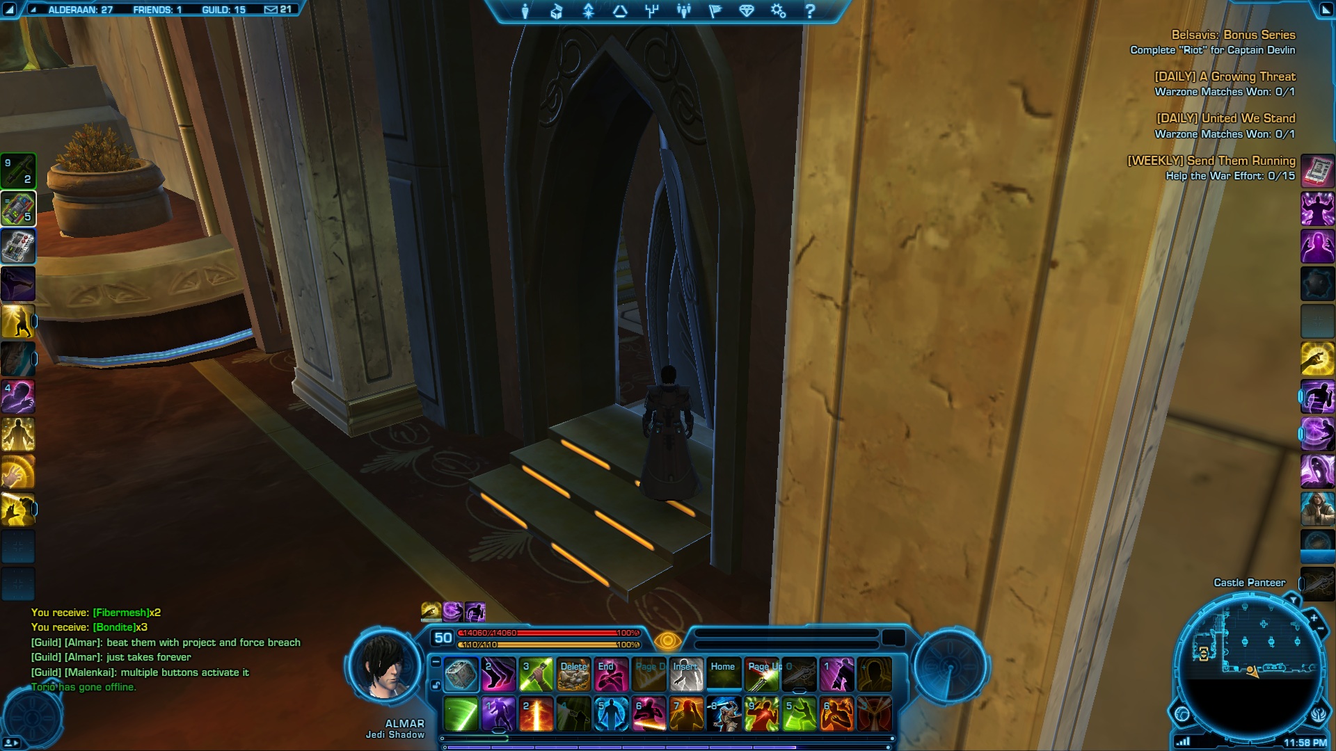 A picture of the gap to reach the Alderaan Willpower Datacron